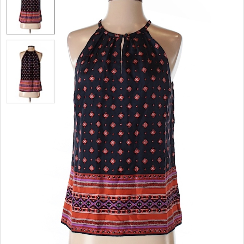 NWOT J.Crew Silk keyhole top in foulard